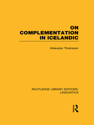 cover image of On Complementation in Icelandic